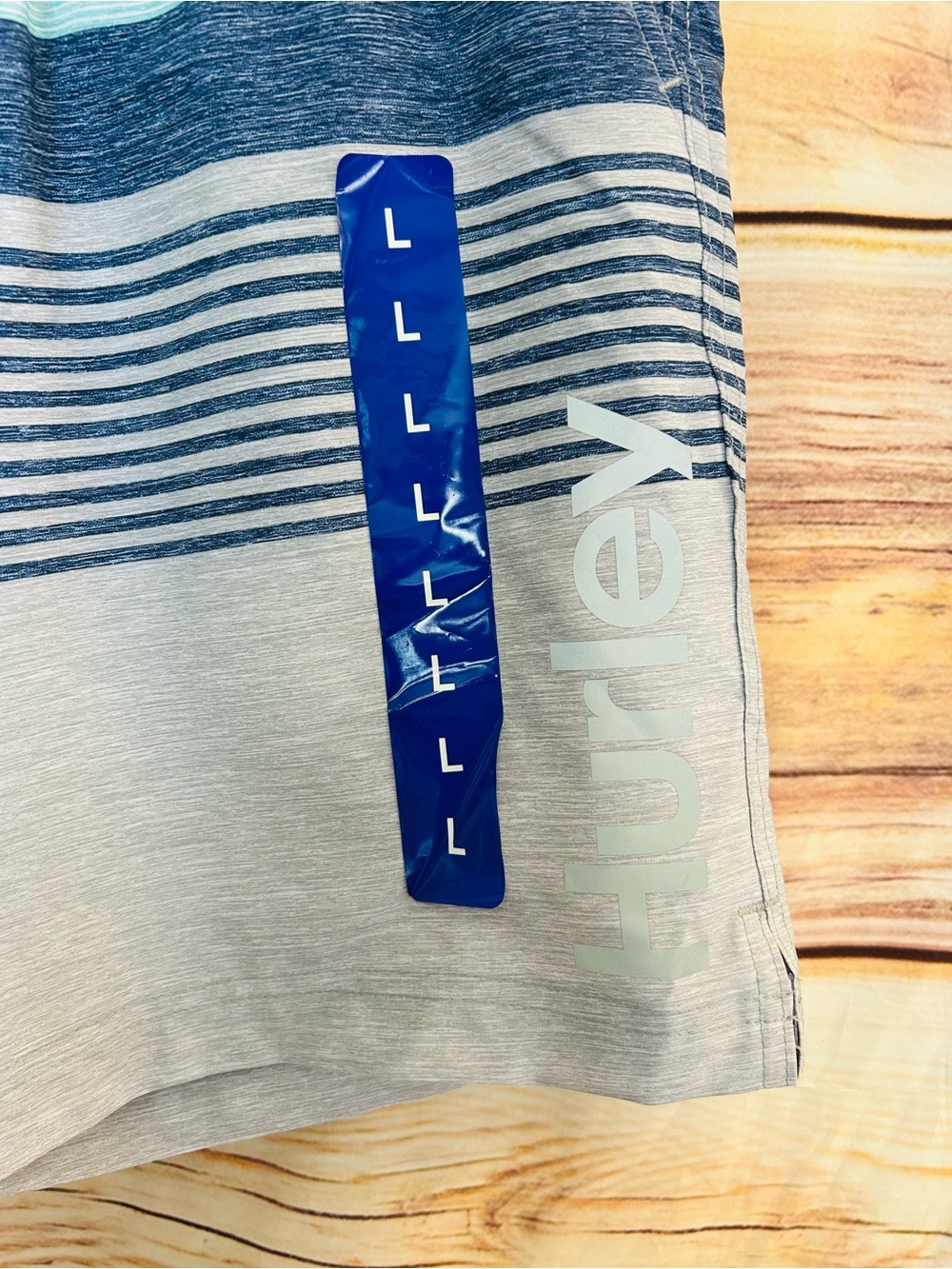Hurley Men’s Multicolor Striped Logo Regular Fit Swim Shorts Size L NWT - Picture 7 of 10